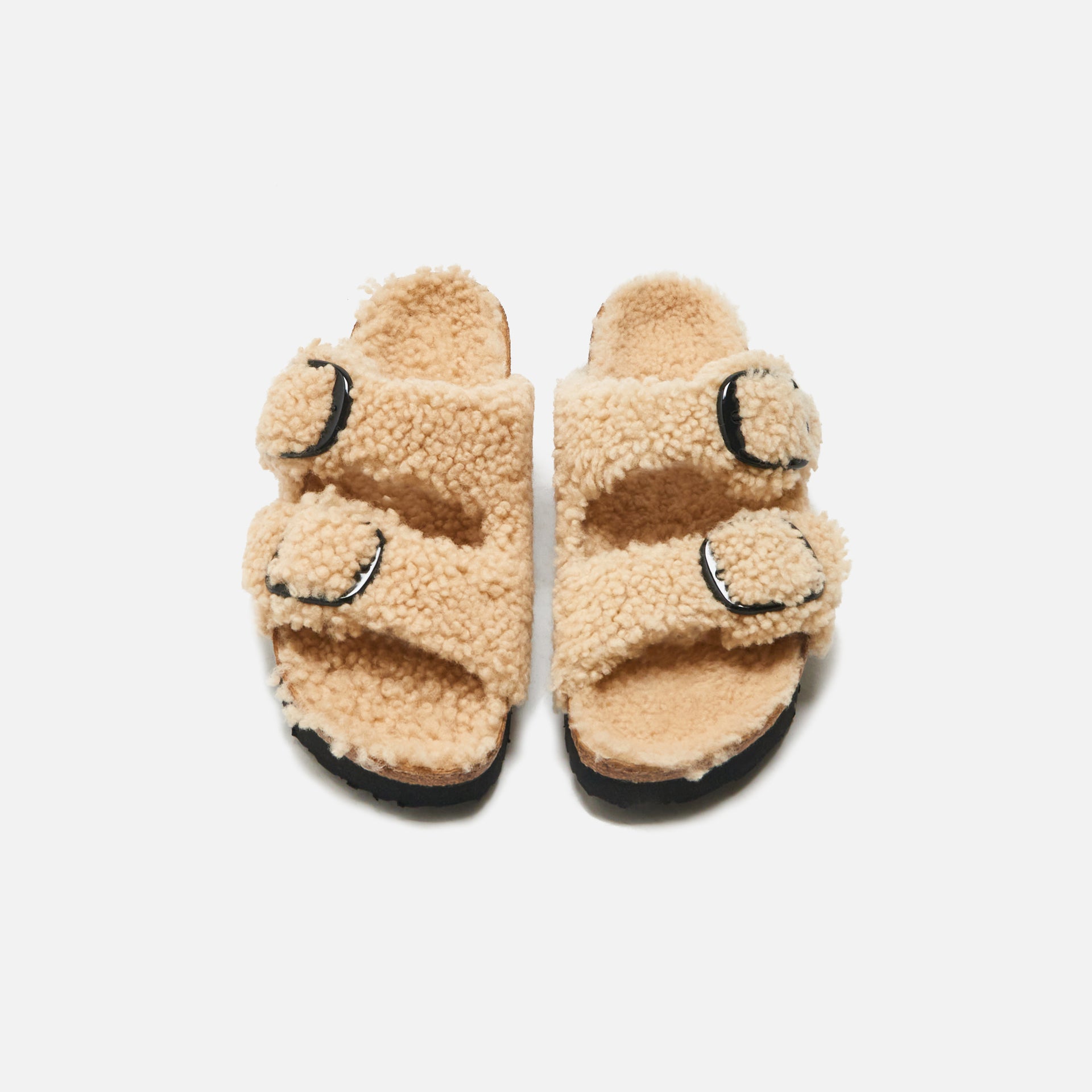 Birkenstock WMNS Arizona Big Buckle Platform Teddy - Eggshell