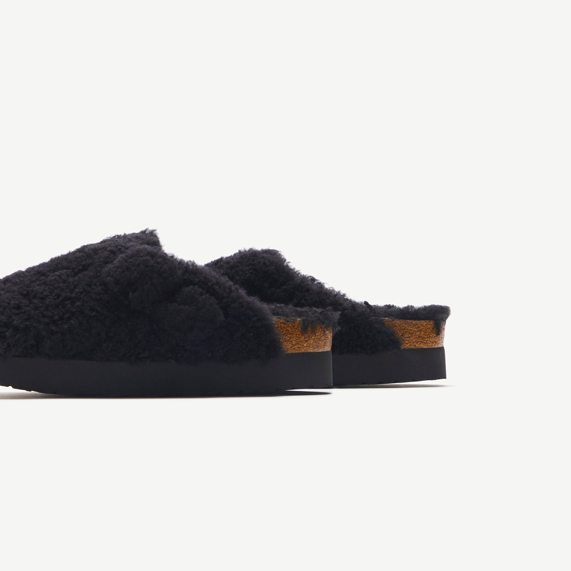 Birkenstock Boston Platform Big BuckleTeddy - Black Shearling