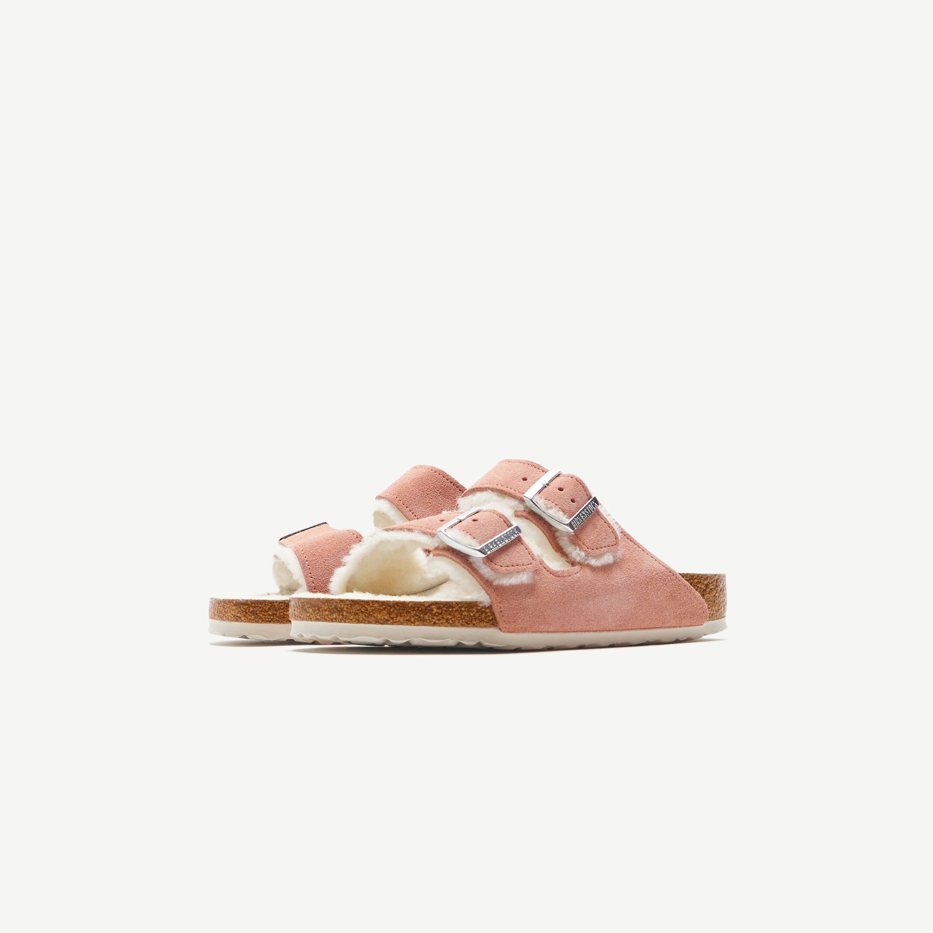 Birkenstock WMNS Arizona Shearling - Pink Clay / Natural Suede