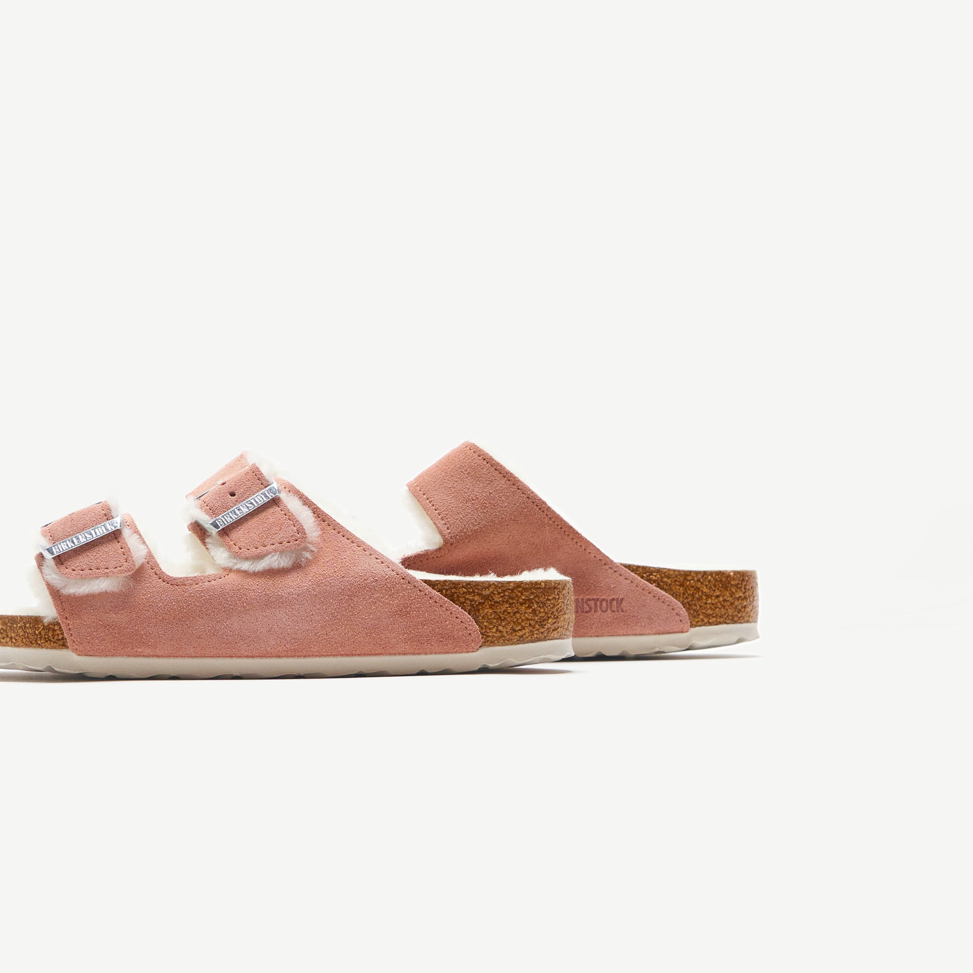 Birkenstock WMNS Arizona Shearling - Pink Clay / Natural Suede