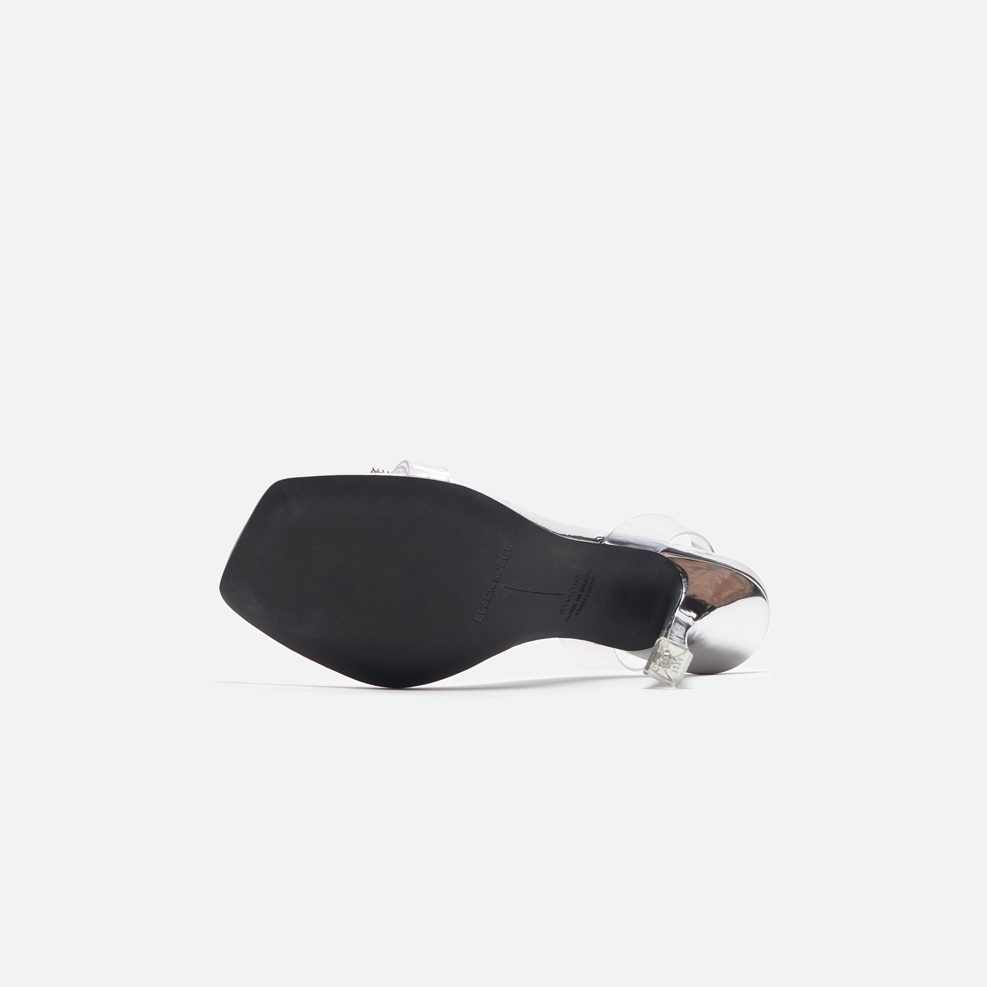 Black Suede Studio Porsha - Silver Mirror / Clear
