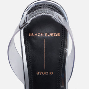 Black Suede Studio Porsha - Silver Mirror / Clear