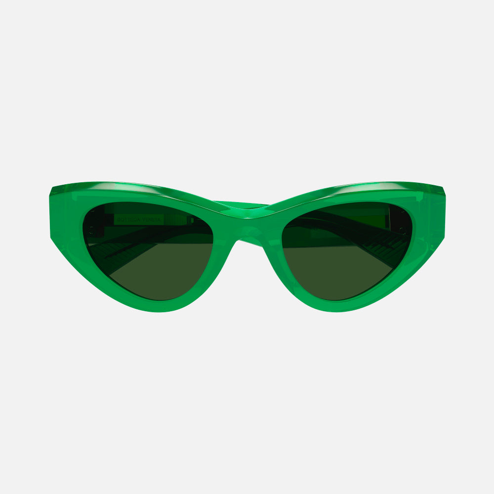 Bottega Veneta Transparent Cat Eye Sunglasses - Green