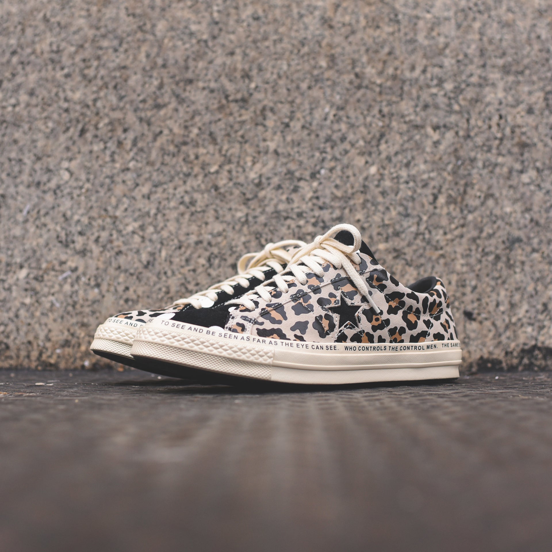 Converse x Brain Dead One Star Ox - Egret / Black / Multi