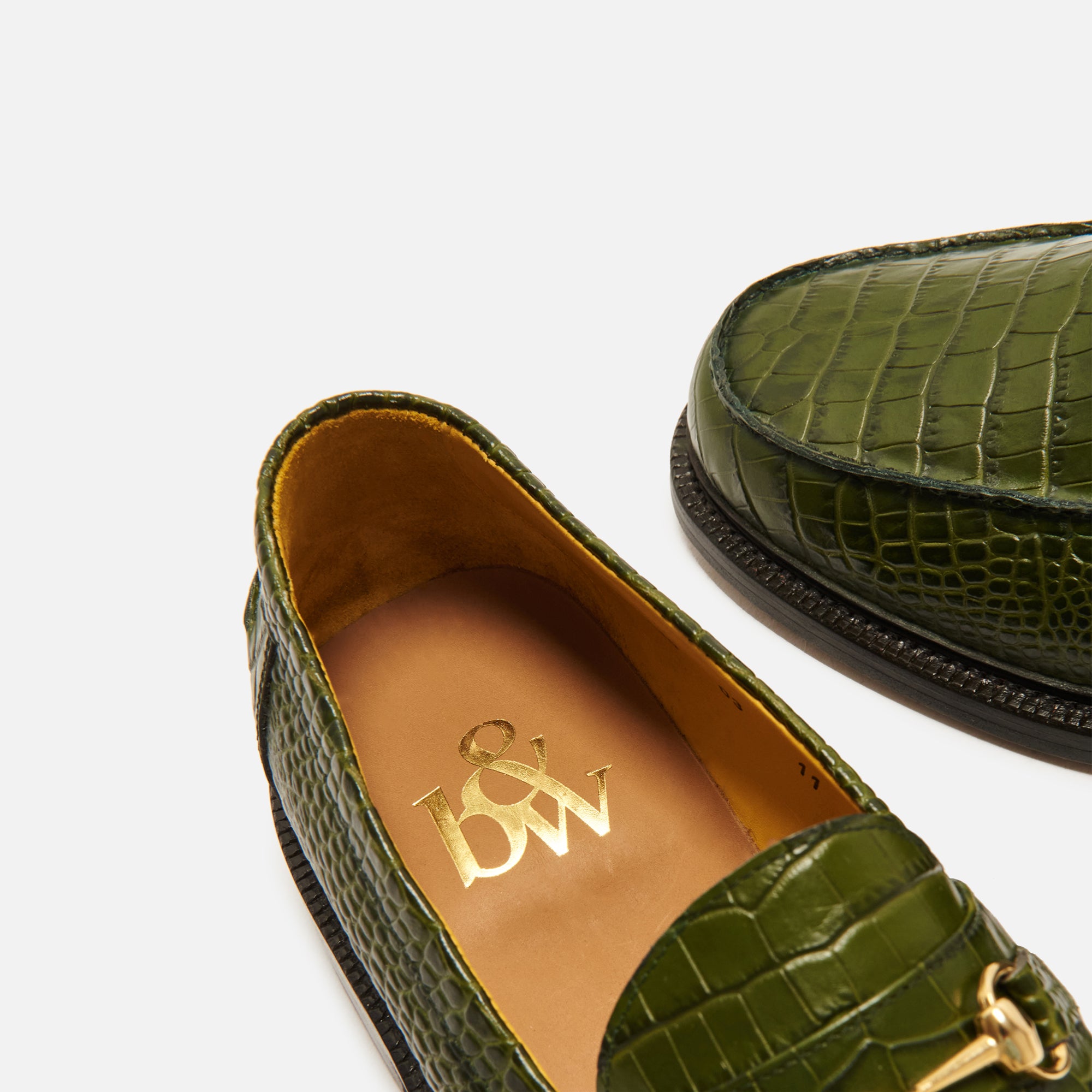 Blackstock & Weber The Mason Horse Bit Loafer - Green Croc Blackstock & Weber The Mason Horse Bit Loafer - Green Croc