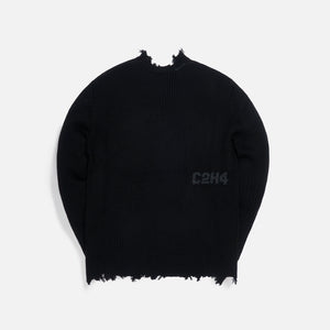 C2H4 Arc Sculpture Knit Sweater - Black