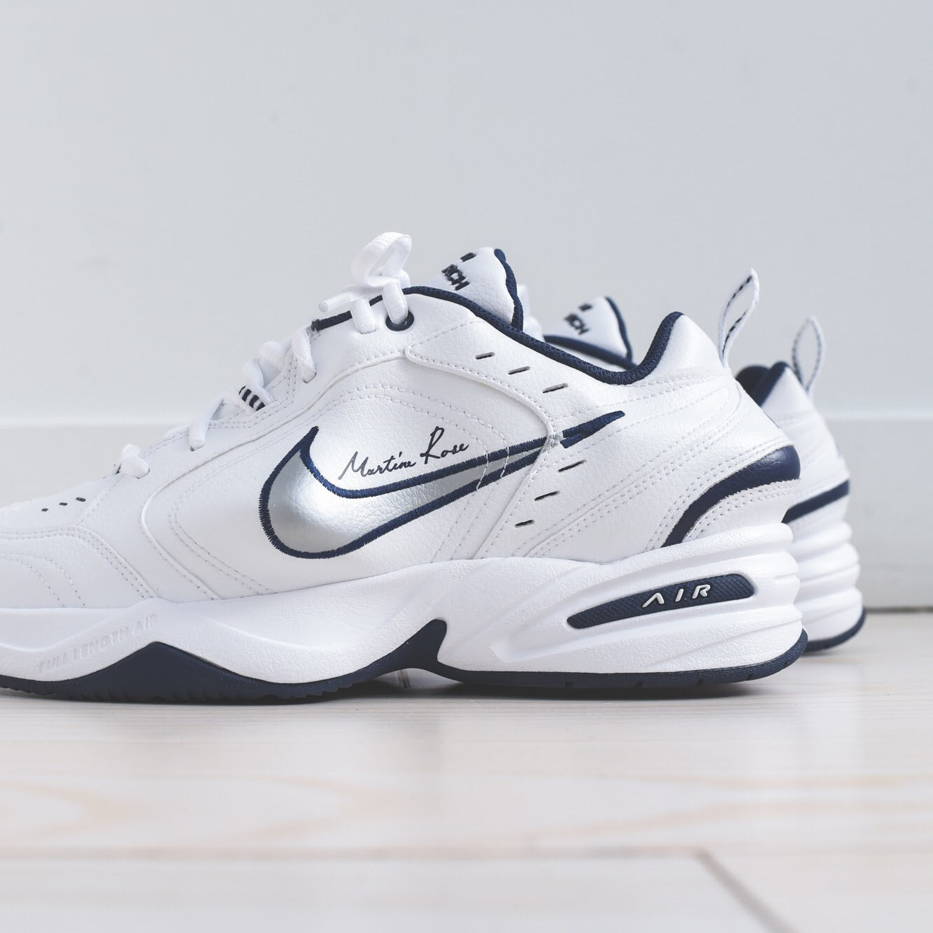 Nike x Martine Rose Air Monarch IV - White / Metallic Silver