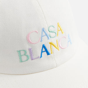 Casablanca Stacked Logo Embroidered Cap - White