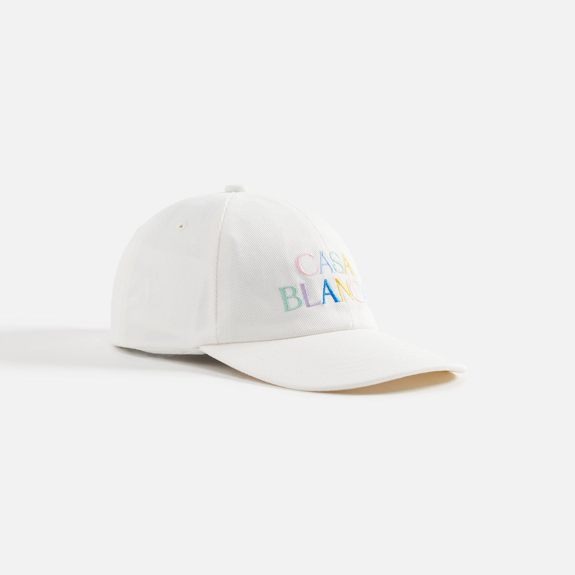 Casablanca Stacked Logo Embroidered Cap - White