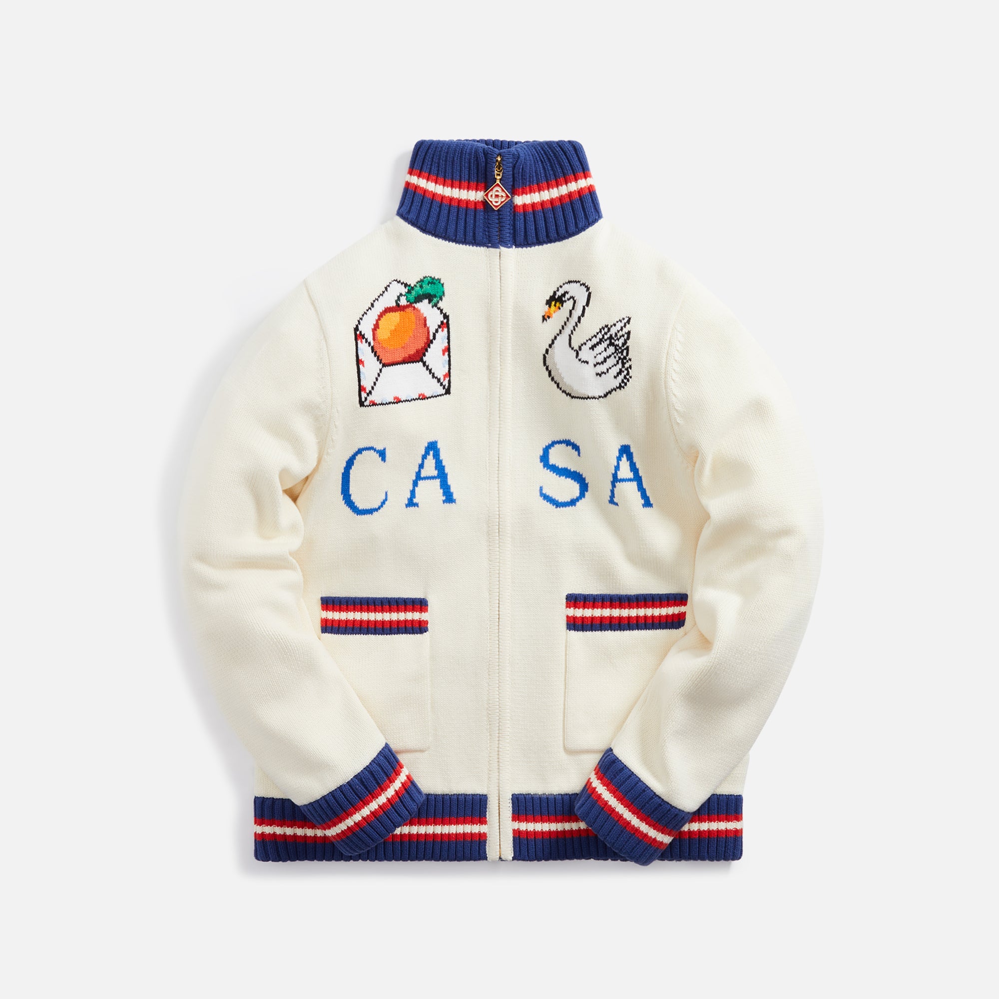 Casablanca Casa Swan Zip Up Jacket - White