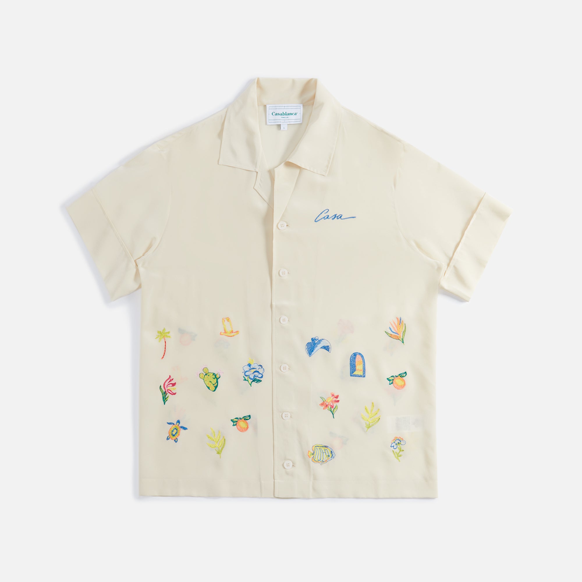 Casablanca Embroidery Logo Silk Shirt - Off-White – Kith