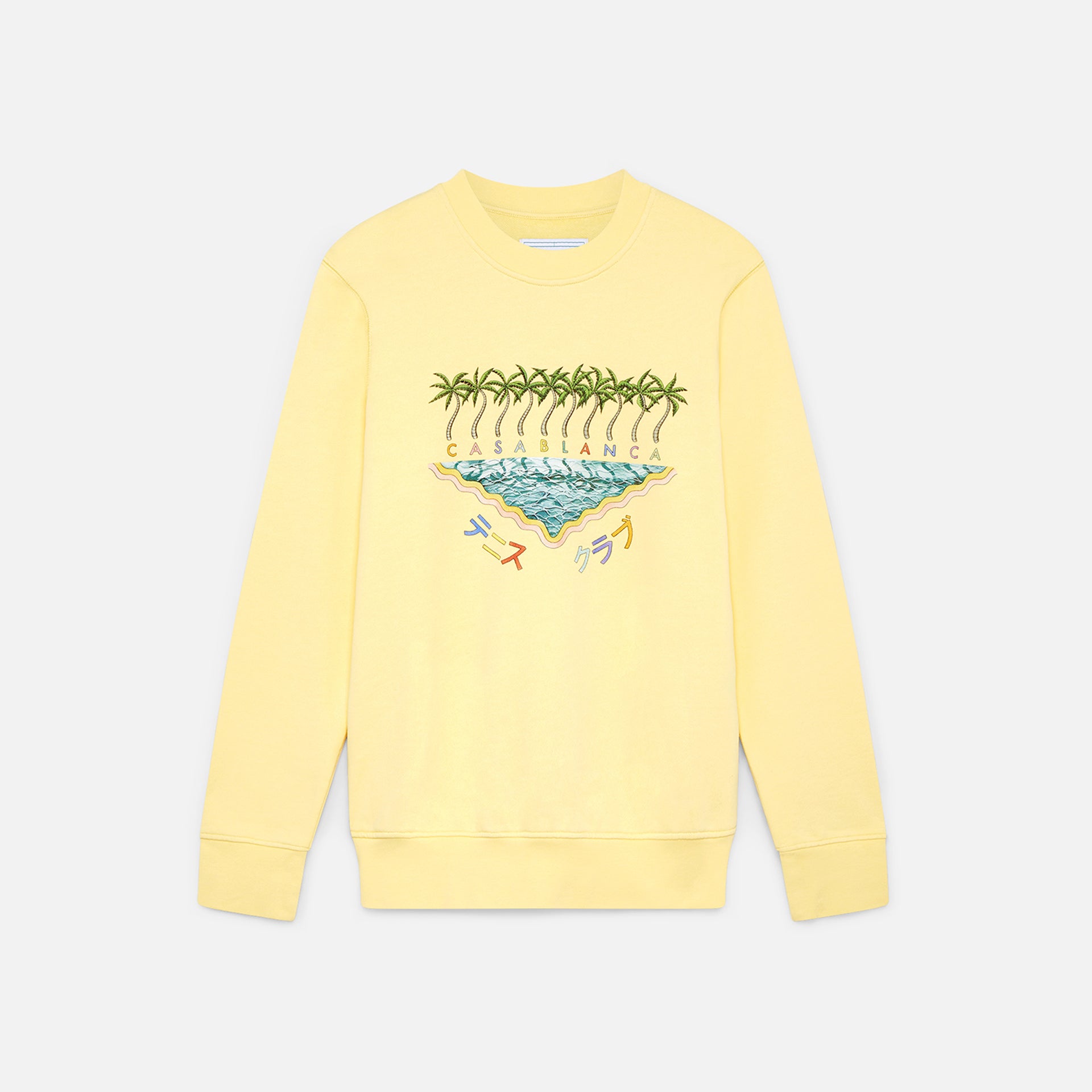 Casablanca Printed Sweatshirt with Enoshima Beach - Pale Yellow