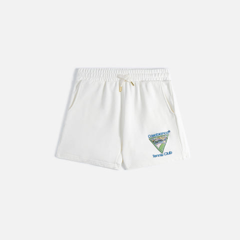 Casablanca Tennis Club Icon Embroidered Sweatshort - White