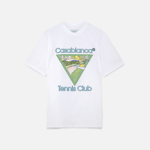 Casablanca Screen Printed Tee w/ Tennis Club Icon - White