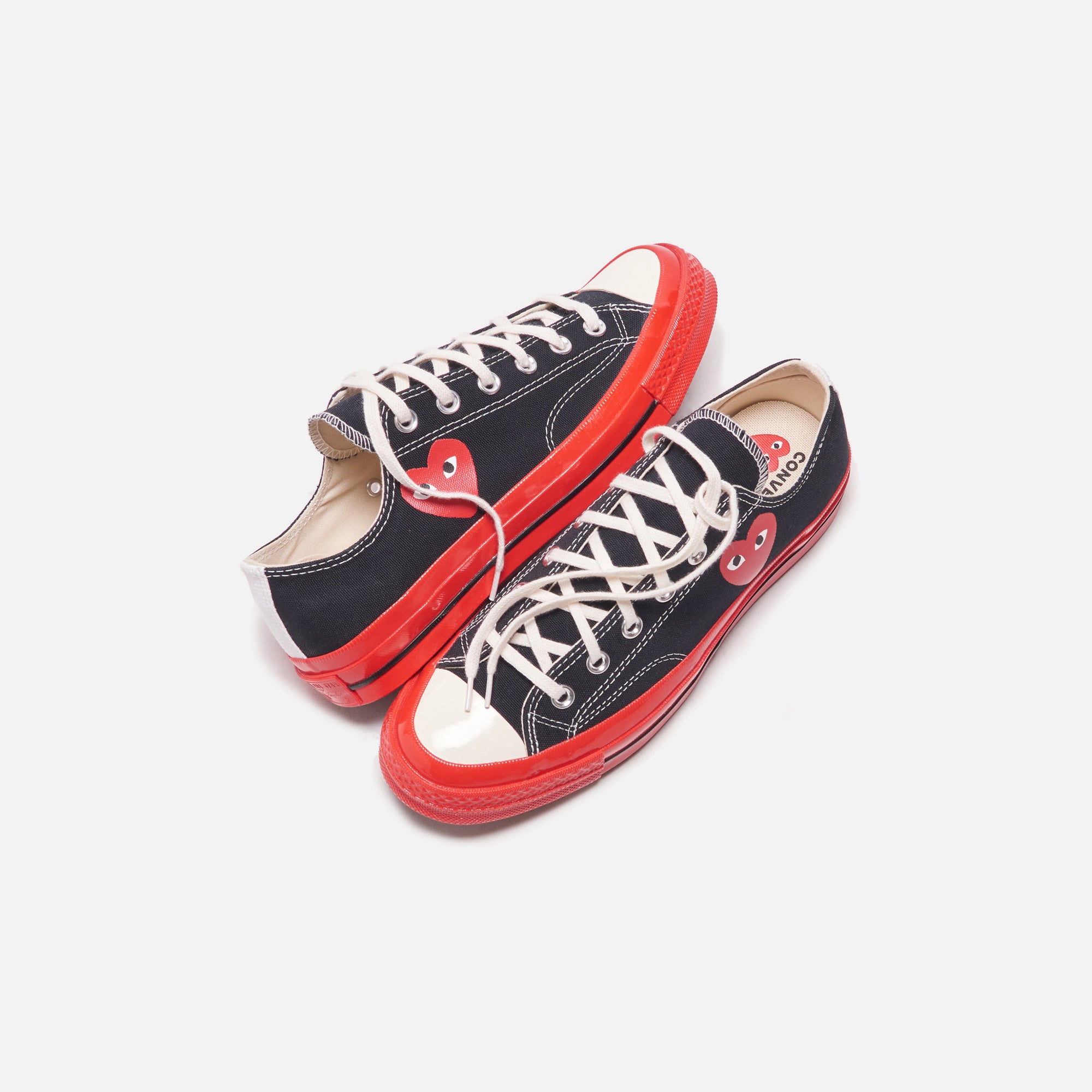 スニーカー PLAY COMME des GARCONS Black canvas sneakers (P1K123 BLACK) COMME DES GARCONS PLAY CDG PLAY x CONVERSE Chuck Taylor 70