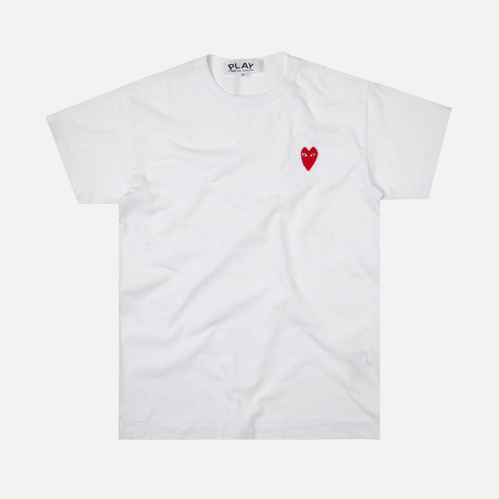 Comme des Garçons Play Red Heart Tee - White – Kith