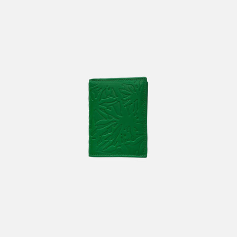 CDG Pocket Embossed Forest Folded Wallet - Green