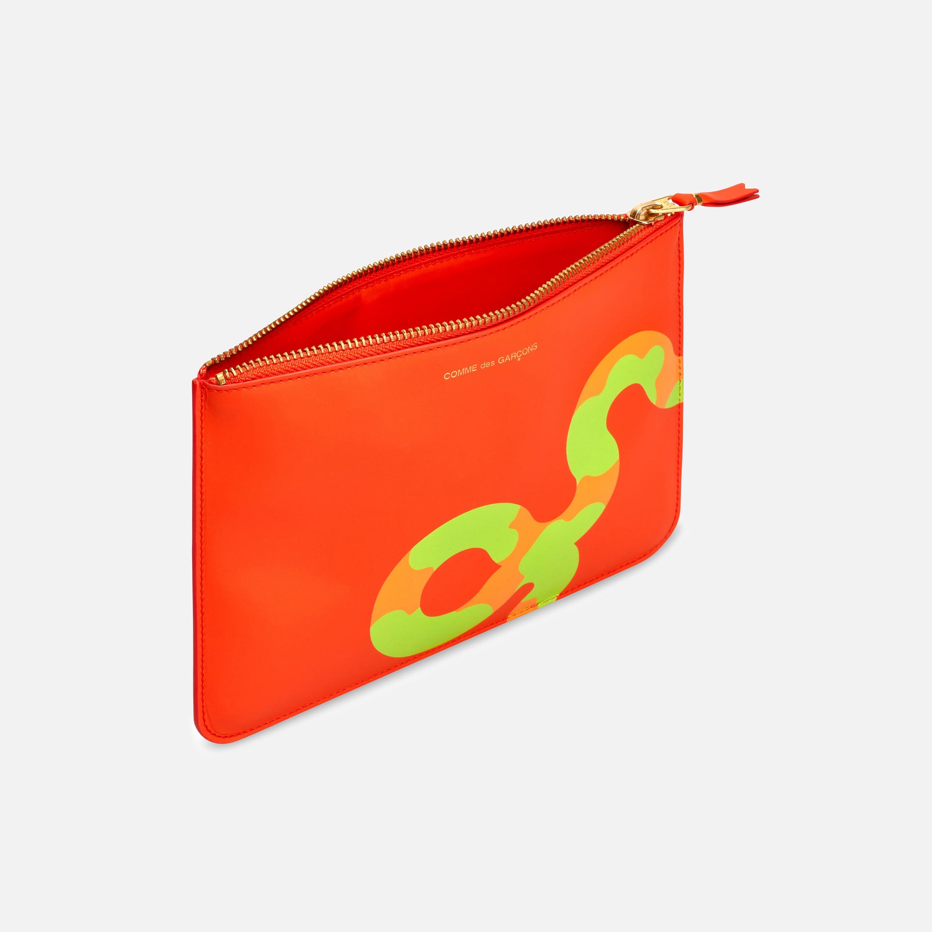 Comme des Garçons Play Ruby Eyes Top Zip Large Wallet - Orange