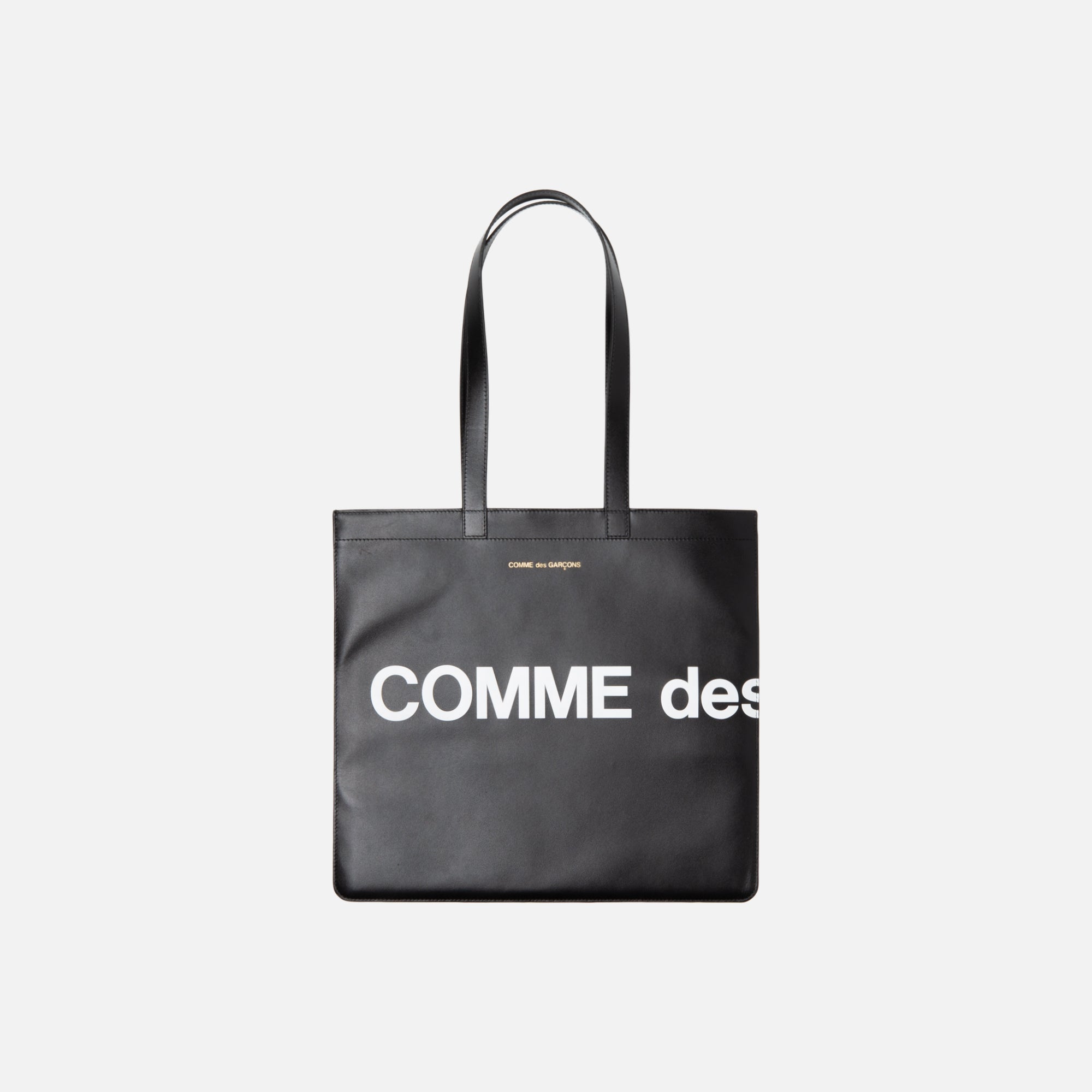 COMME des GARCONS Logo Emboss Leather Boston Bag Black