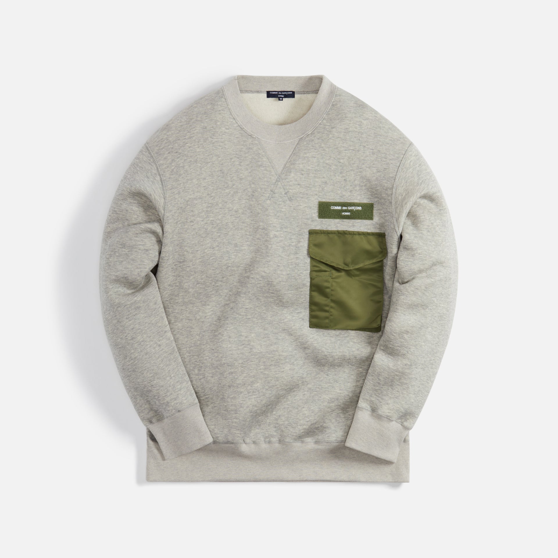 Comme Des Garçons Homme Nylon Twill Pocket Crewneck - Grey