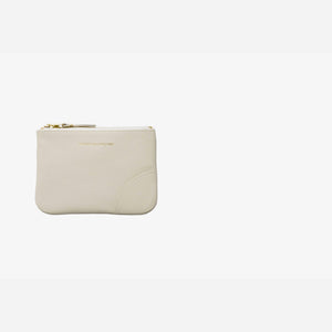 CDG Pocket Classic Top Zip Wallet - Off White