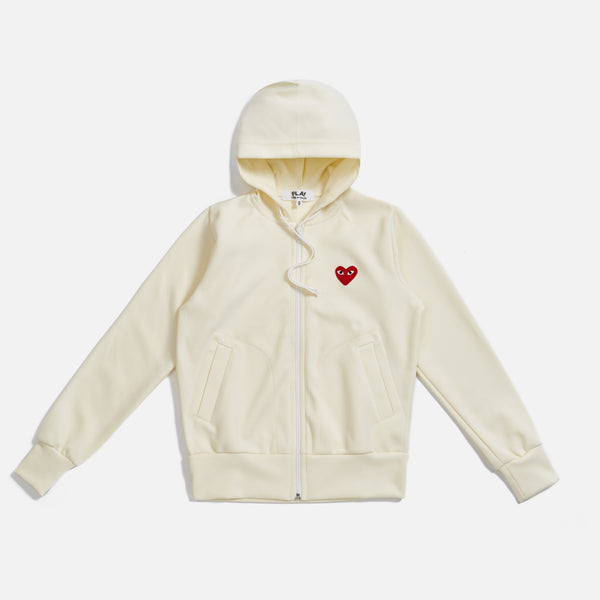 ☆COMME des GARCONS☆ Here Ivory Hero Monologo Short Hoodie Comme des Garçons WMNS Play Zip Hoodie- Ivory – Kith