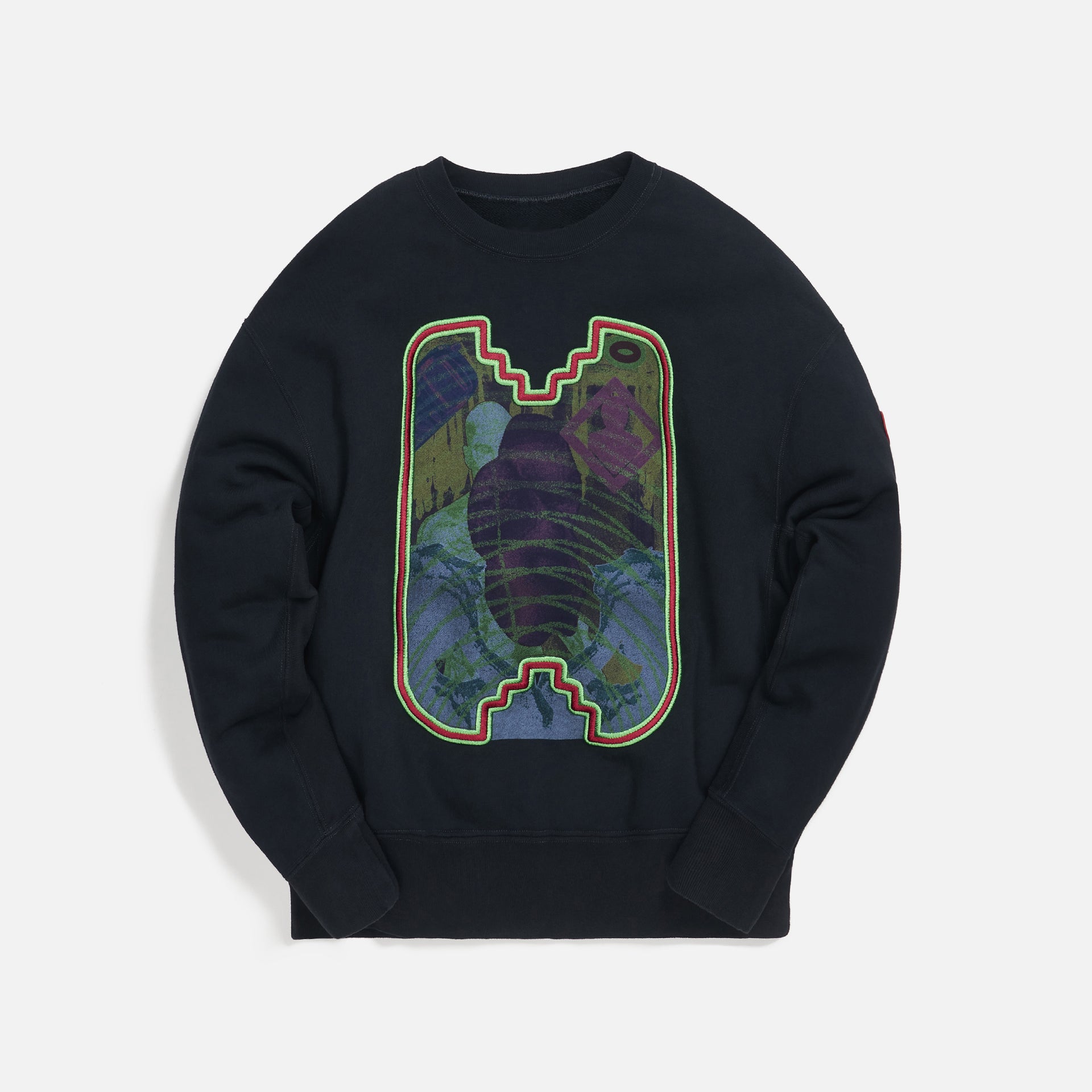 Cav Empt Overdye EMB Frame Crewneck - Black