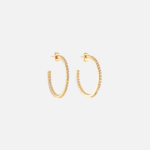Crystal Haze From the Block Hoops Small - Gold