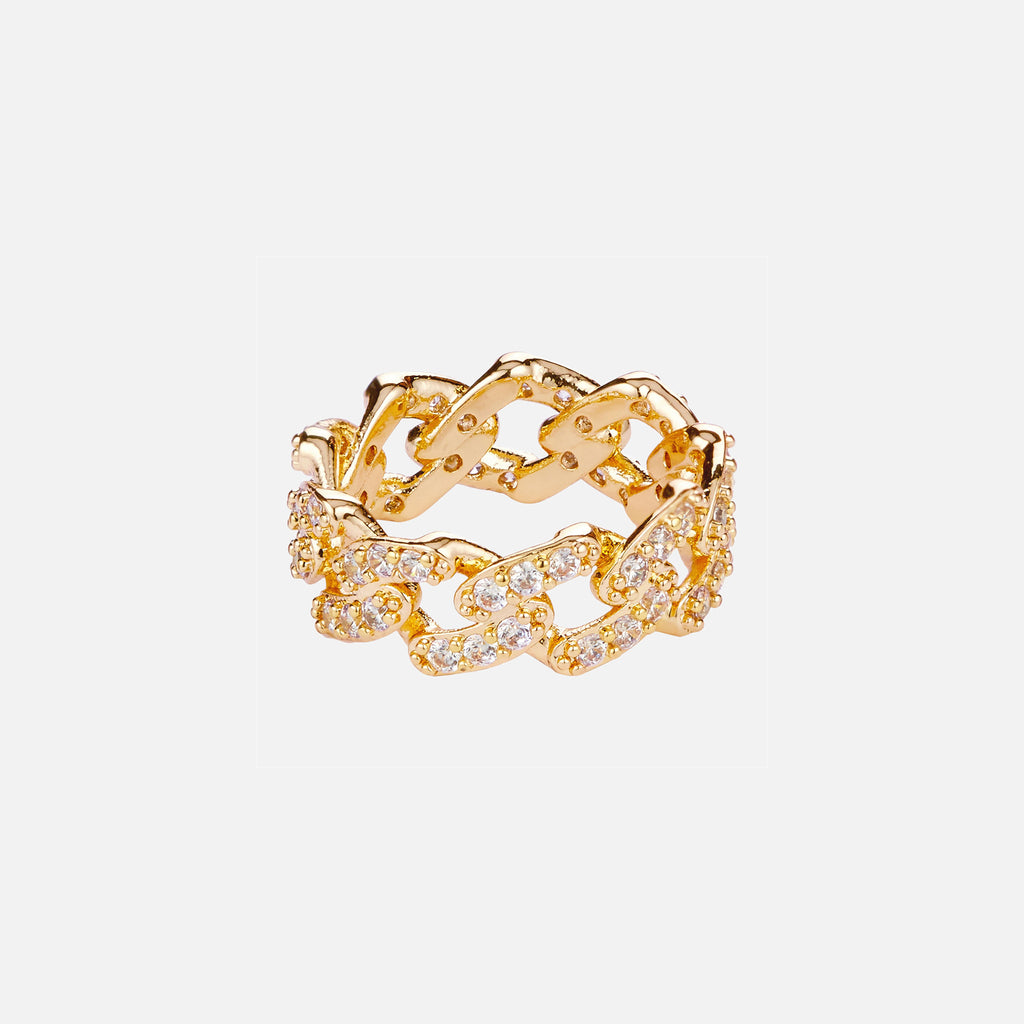 Crystal Haze Mexican Chain Ring Clear - Gold – Kith