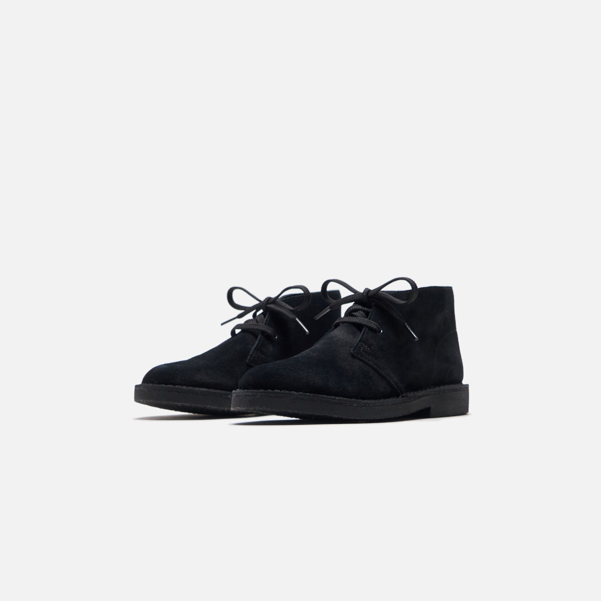 Clarks Grade School Desert Boot - Black Suede