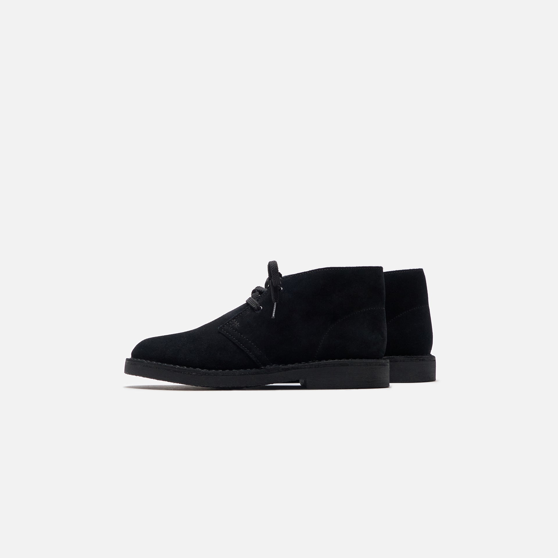 Clarks Grade School Desert Boot - Black Suede