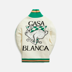 Casablanca Casa Racing Intarsia Knit - Off White