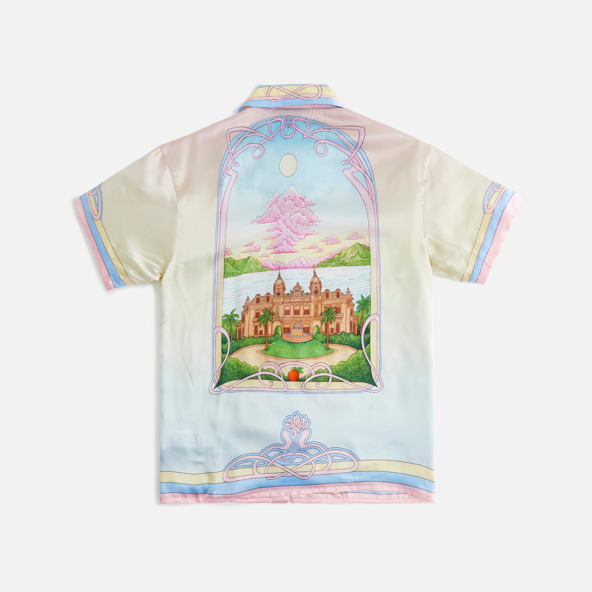 Casablanca Cuban Collar Printed Silk Satin Shirt - Multicolor