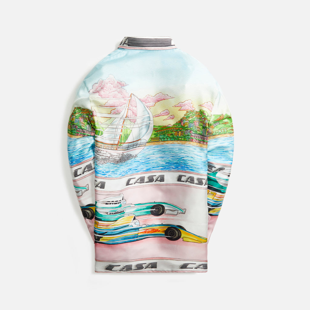Casablanca Printed Silk Twill Shirt The Art of Racing - Multicolor – Kith