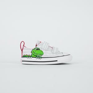 Converse Chuck Taylor All Star 2V Ox - White / Mouse / Enamel Red