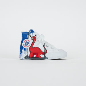 Converse Toddler Chuck Taylor All Star Hi - White / Blue / Enamel Red