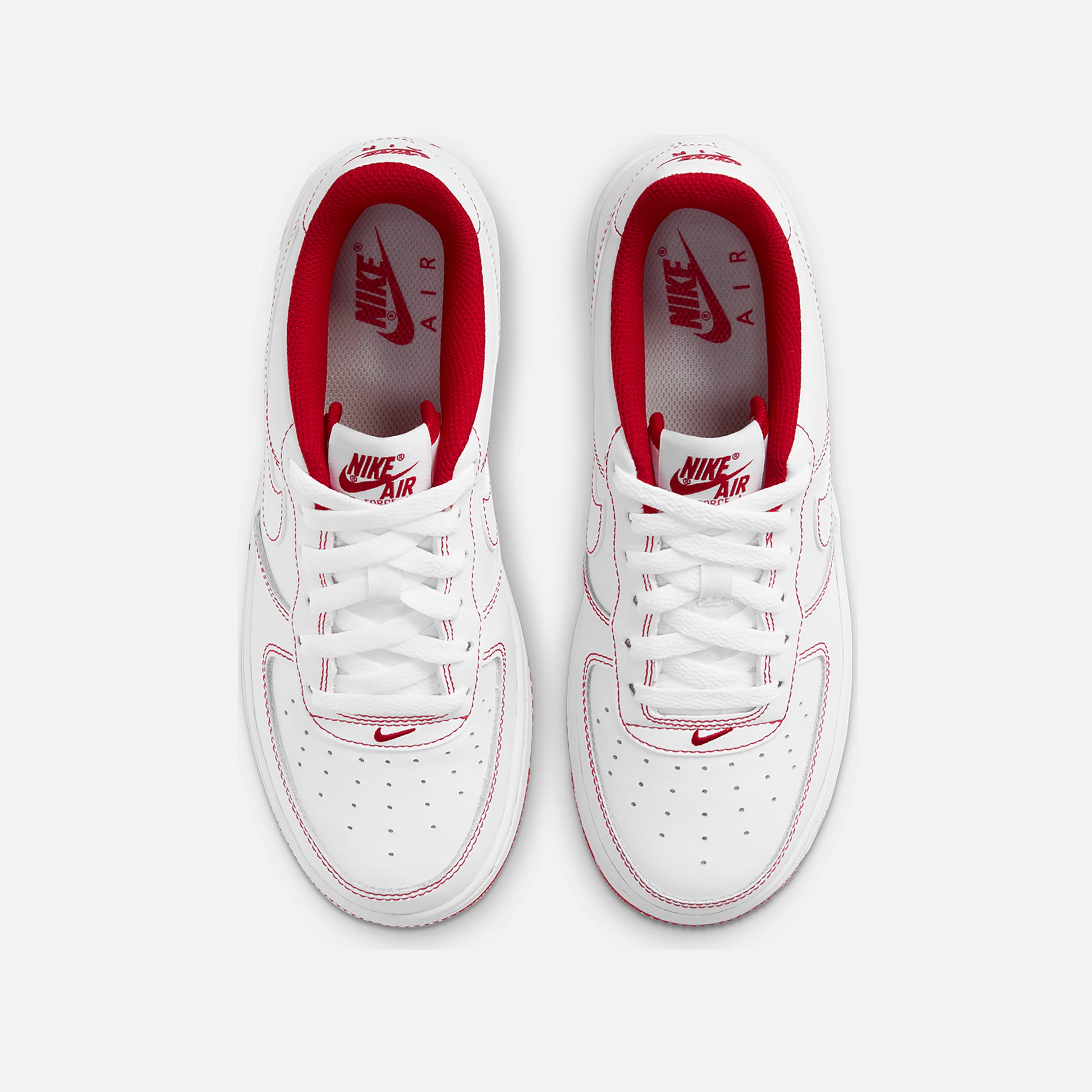 Nike Grade School Air Force 1 Stitch - White / University Red