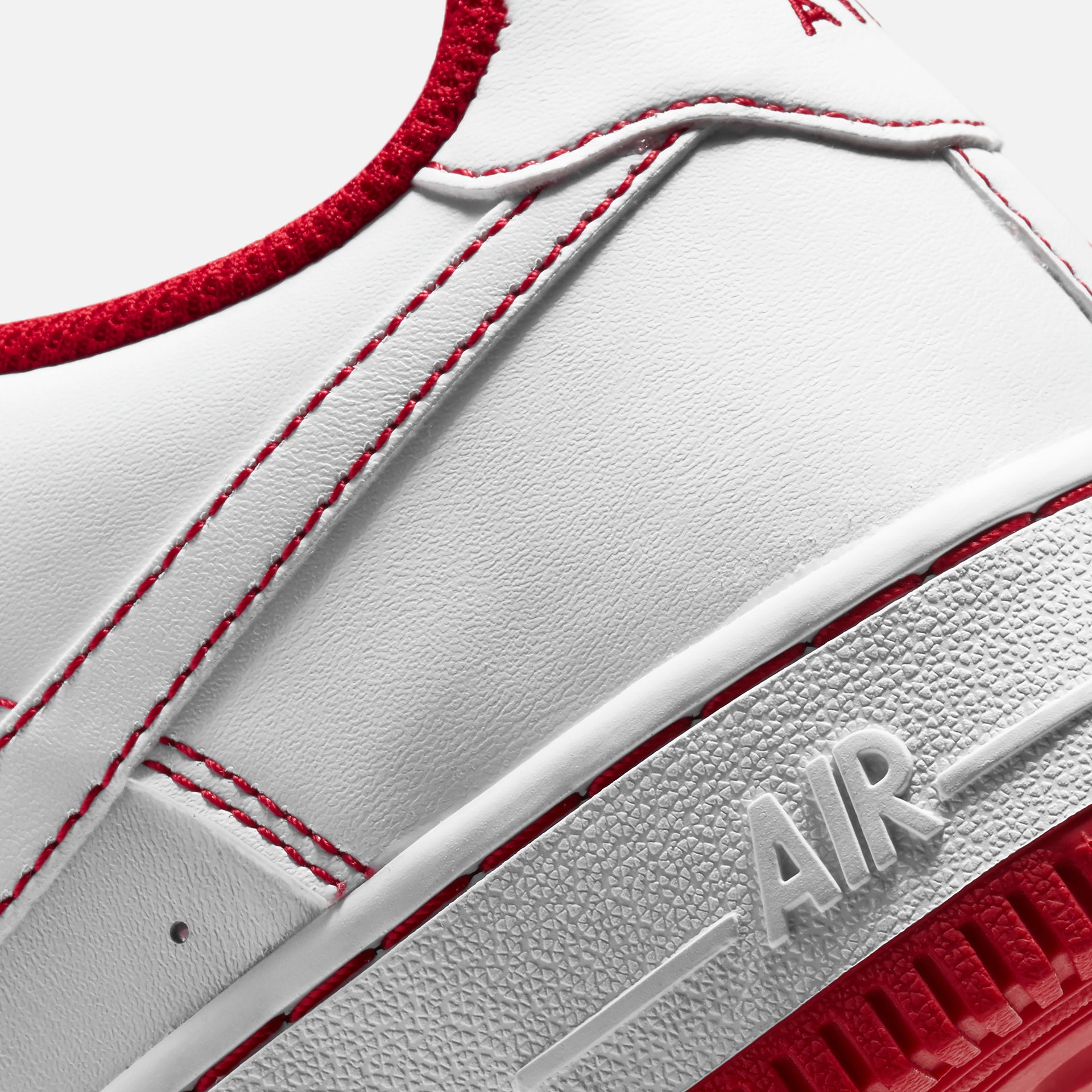 Nike Grade School Air Force 1 Stitch - White / University Red