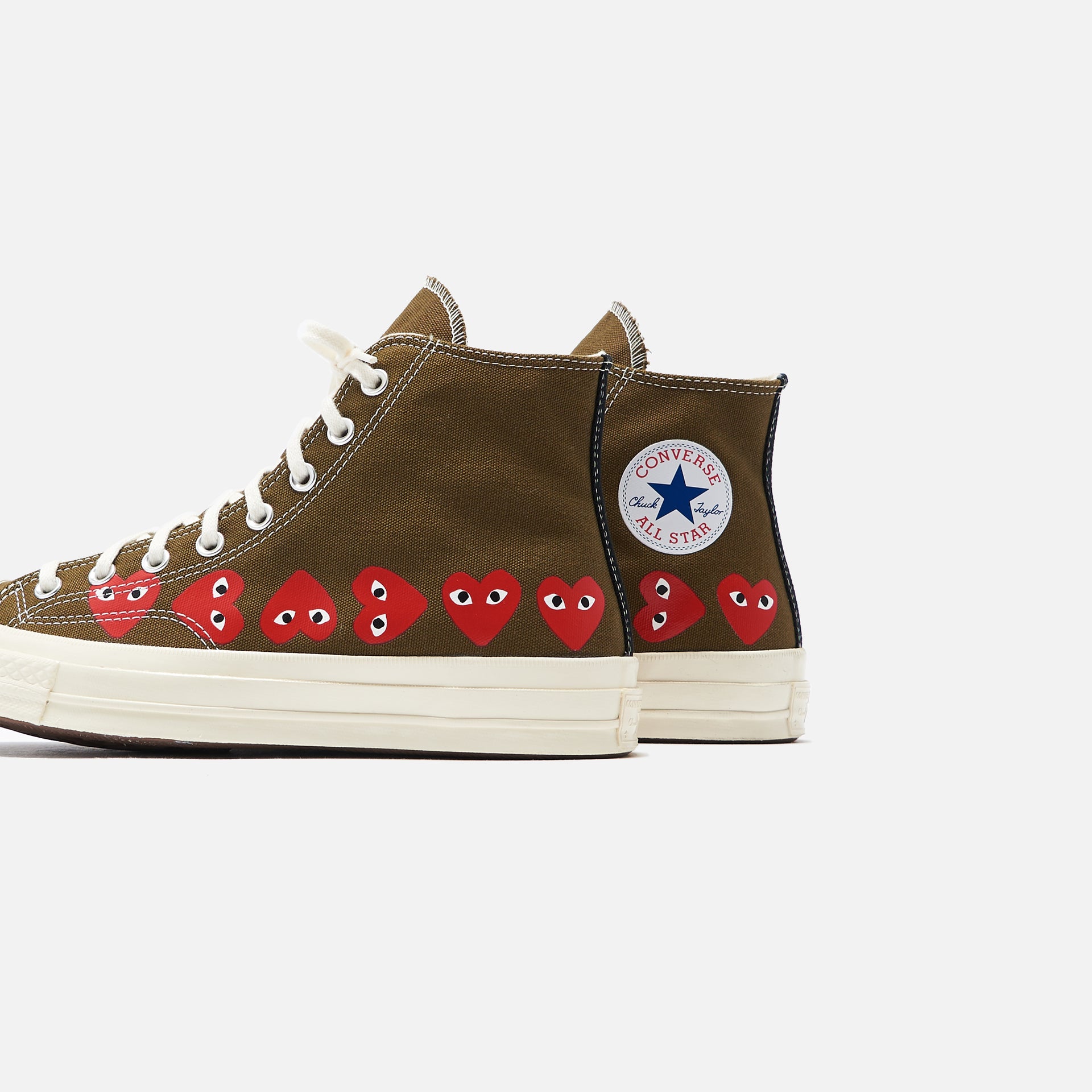 Converse x Comme des Garçons CDG Play Chuck Taylor High - Khaki / Multi Heart