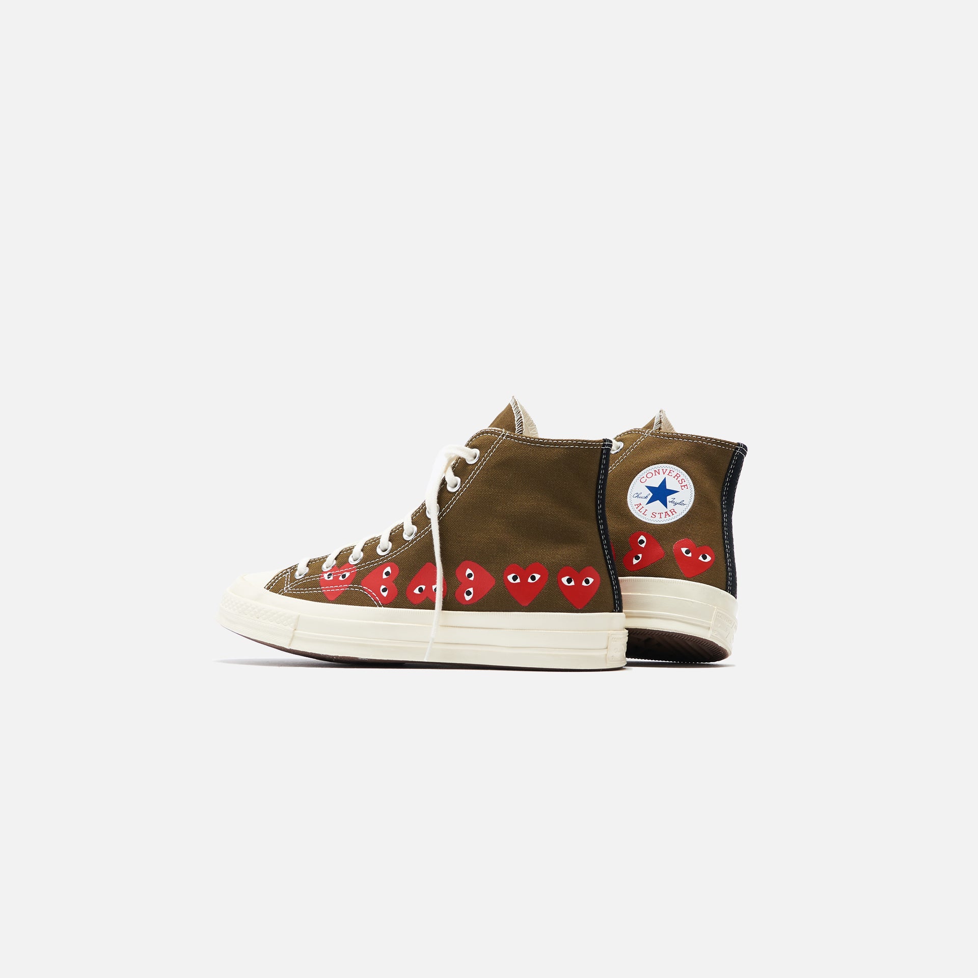 Converse x Comme des Garçons CDG Play Chuck Taylor High - Khaki / Multi Heart