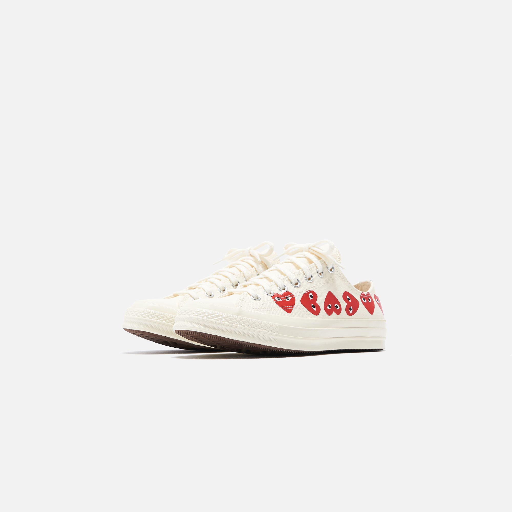 スニーカー PLAY COMME des GARCONS Ivory canvas sneakers (P1K126 WHITE) Comme des Garçons Play Ivory Canvas Comme Des Garã§ons X