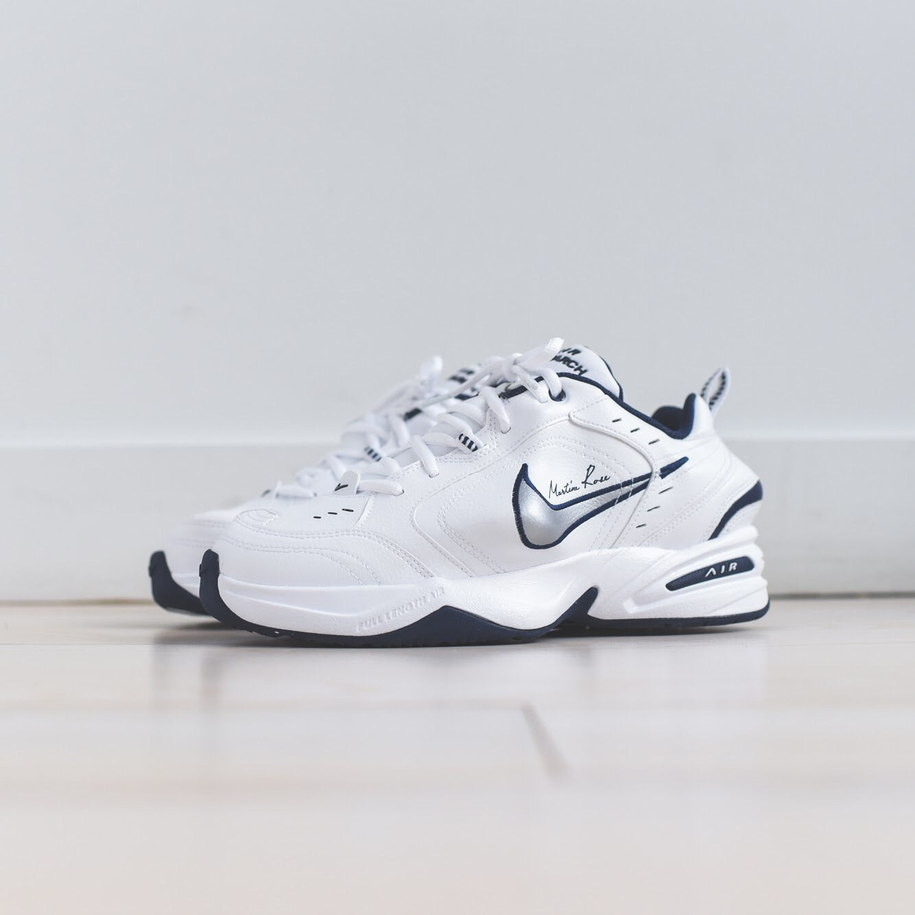 Nike x Martine Rose Air Monarch IV - White / Metallic Silver