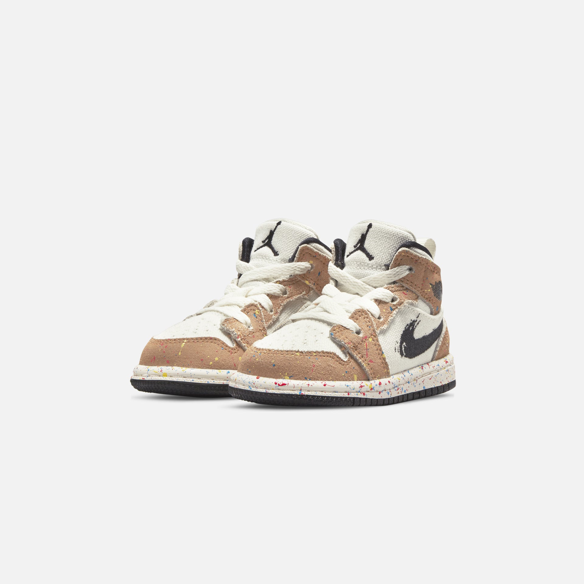 Nike Toddler Air Jordan 1 Mid Se - Sail / Black / Cider / Chile Red / Yellow