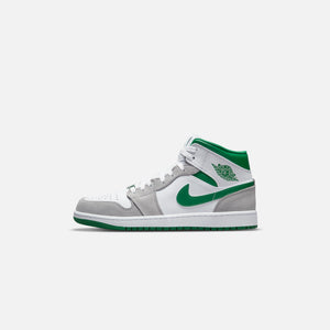 Nike Air Jordan 1 Mid SE - White / Pine Green / Light Smoke Grey