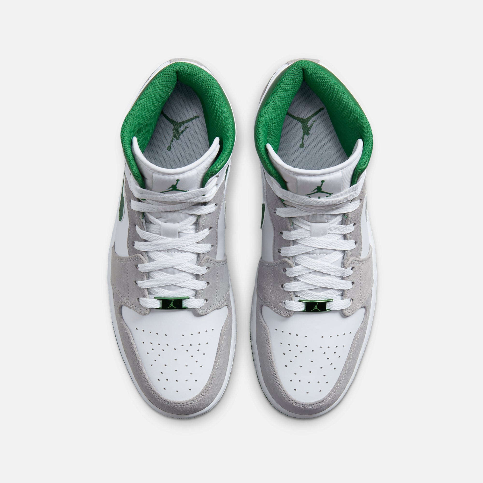 Nike Air Jordan 1 Mid SE - White / Pine Green / Light Smoke Grey