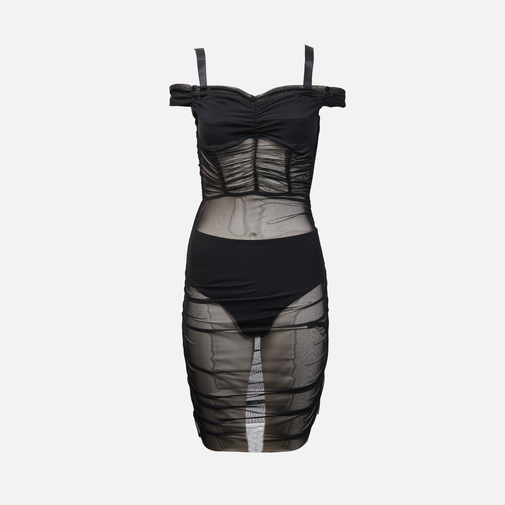Danielle Guizio Lynx Ruched Dress - Black Kith Danielle Guizio Lynx Ruched Dress - Black Kith