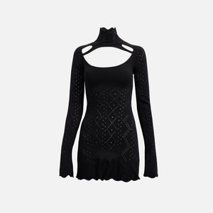 Danielle Guizio Knit Turtleneck Dress - Black