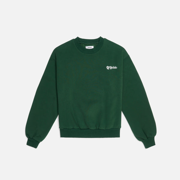 GUIZIO Floral Logo Crewneck - Forest Green