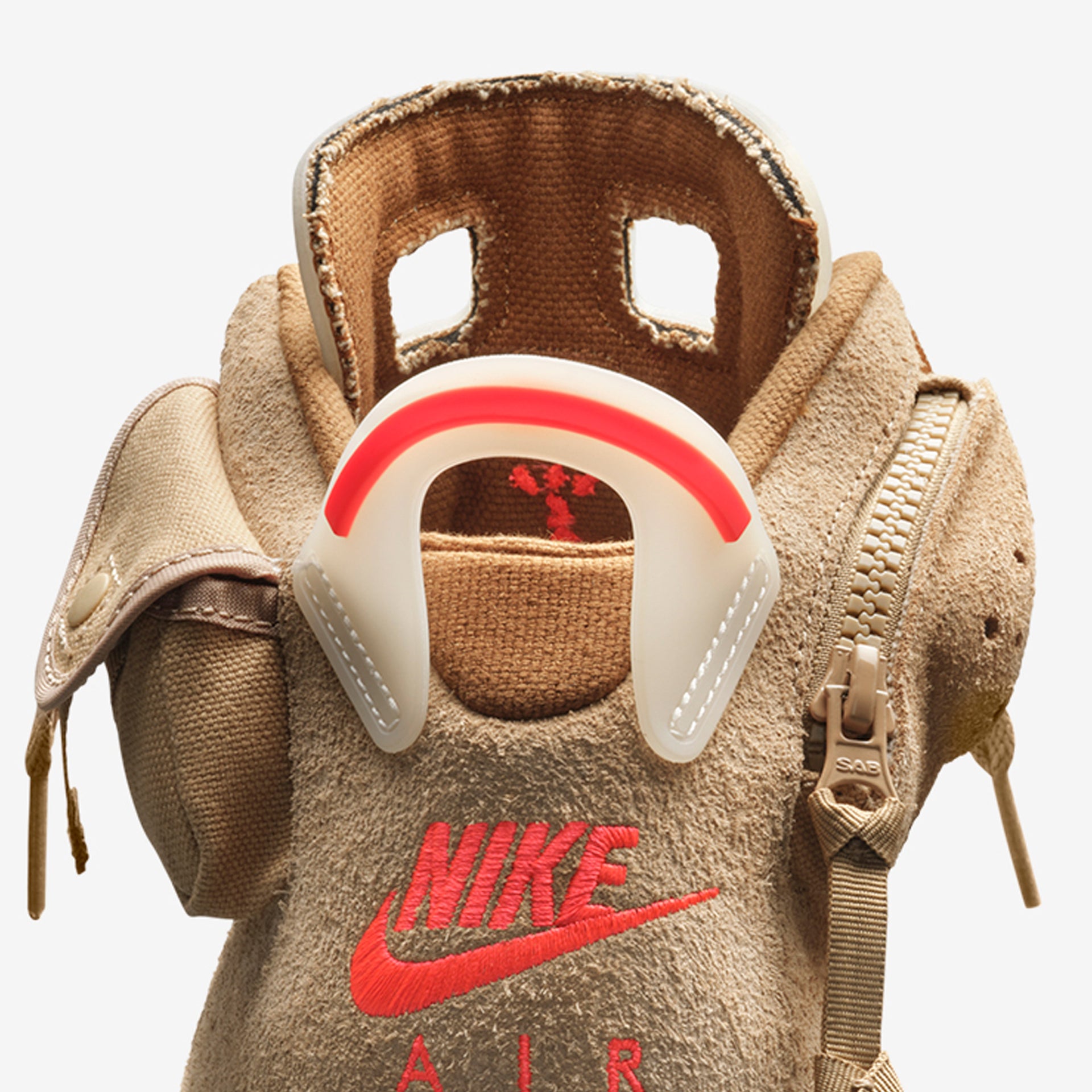 Nike x Travis Scott Air Jordan 6 Retro - British Khaki / Sail / Bright Crimson