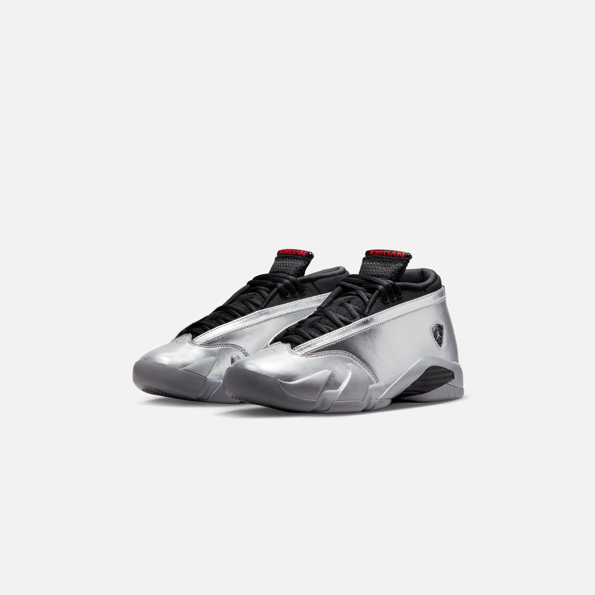 Nike WMNS Air Jordan 14 Retro Low - Metallic Silver / Fire Red / Wolf Grey / Black